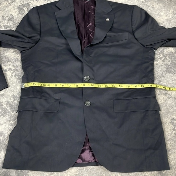 New Jack Victor Esprit Wool Suit Jacket Blazer Black Sz 38S - Picture 9 of 16